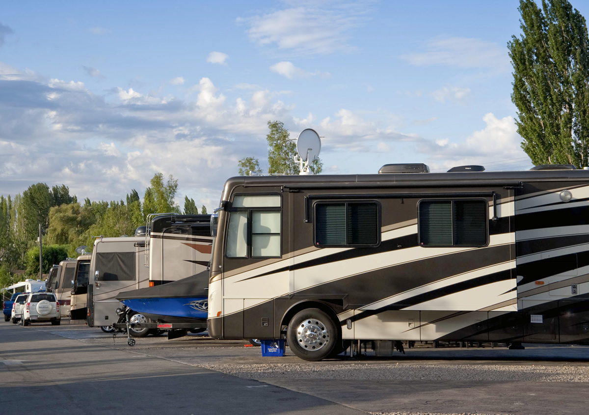 RVs parked outdoors